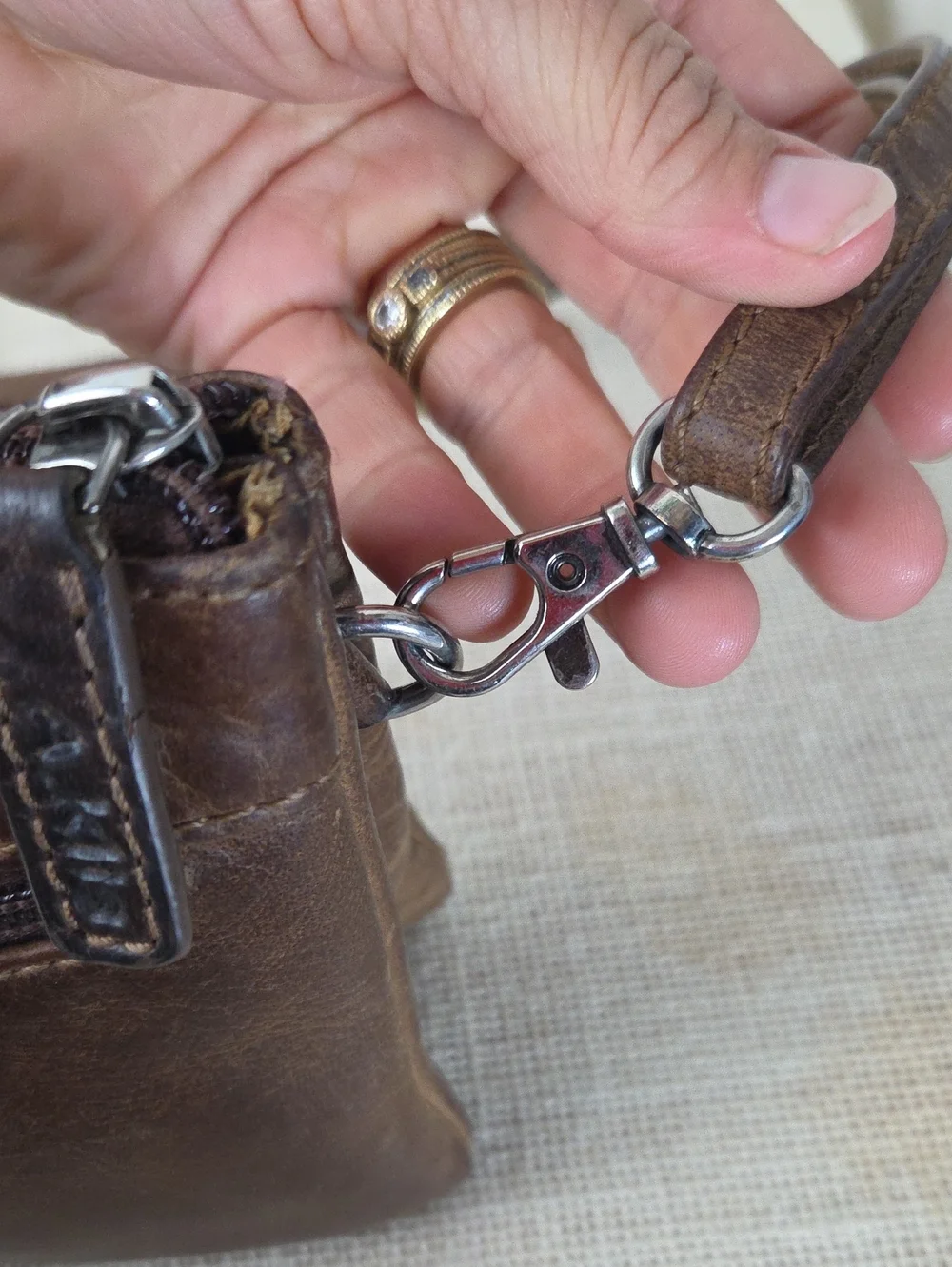 Adrian Klis Bison Leather Handcrafted Artisan Organizer Crossbody Bag